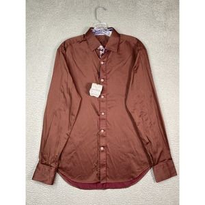 Robert Graham Excalibur Shirt Mens Medium Red Striped Button Up Long Sleeve NEW